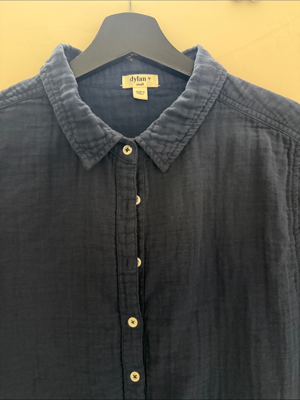 dylan womensDark Navy Textured Button-Up Shirt